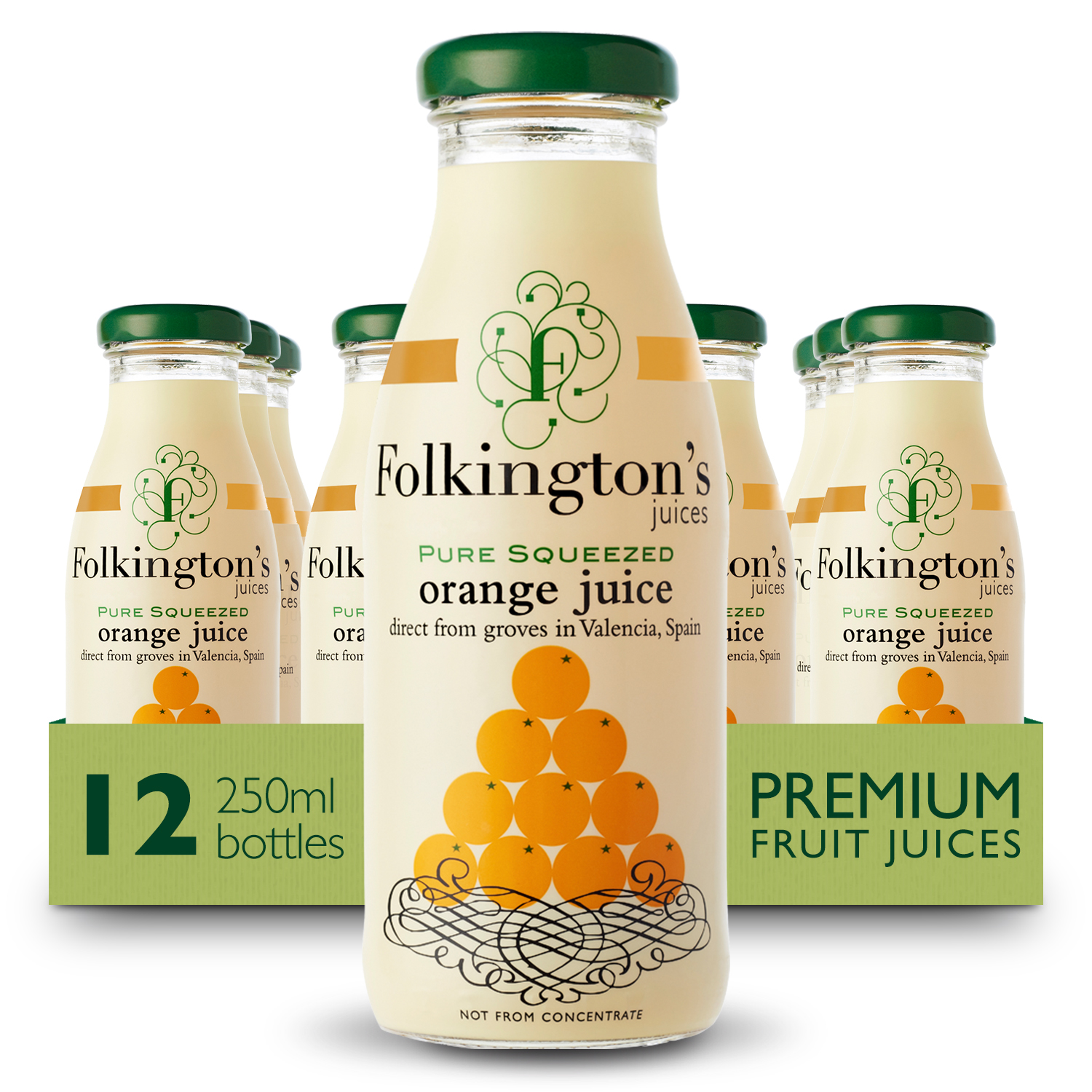 Folkingtons Orange Juice (12 x 250ml bottles)